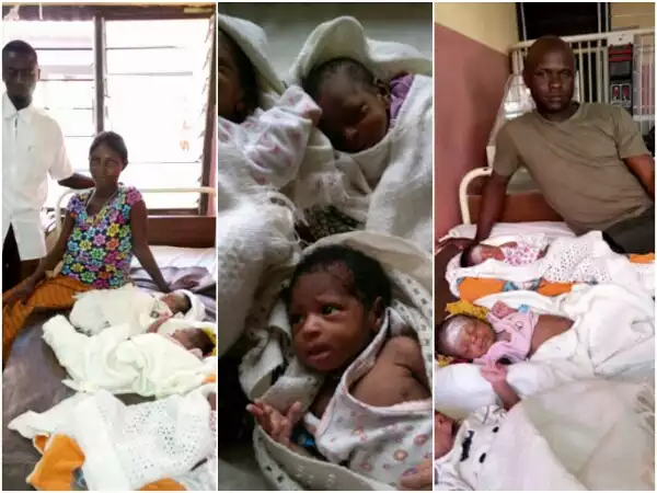Triplets & mum detained in Benue hospital over unpaid N77,600 hospital bills (Photos)